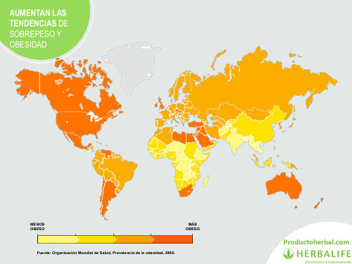 Aumento en la tendencia de sobrepeso y obesidad