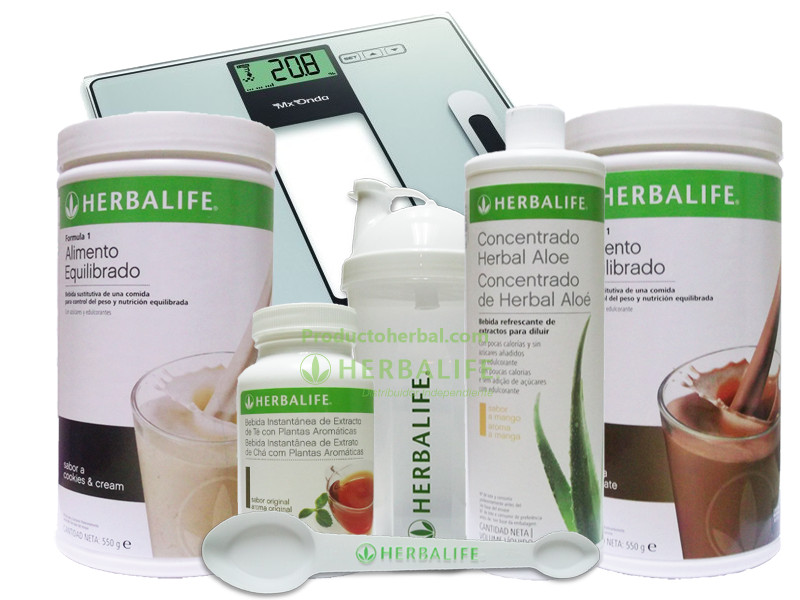 Pack Herbalife medio de productos para el control de peso con accesorios para tomar los batidos Herbalife